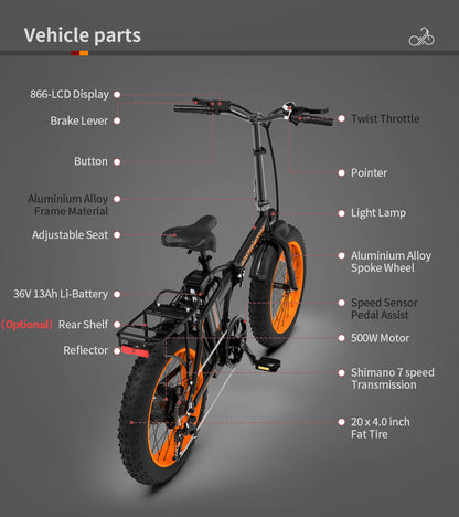 Aostirmotor A20 Fat Tire Folding Ebike