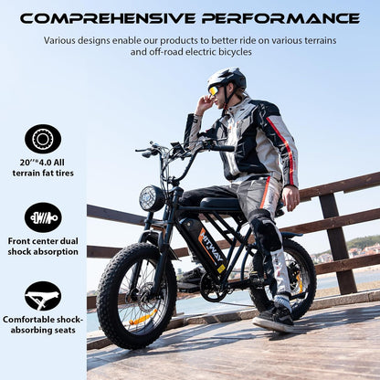 Hitway 750W Full Suspension Retro Ebike